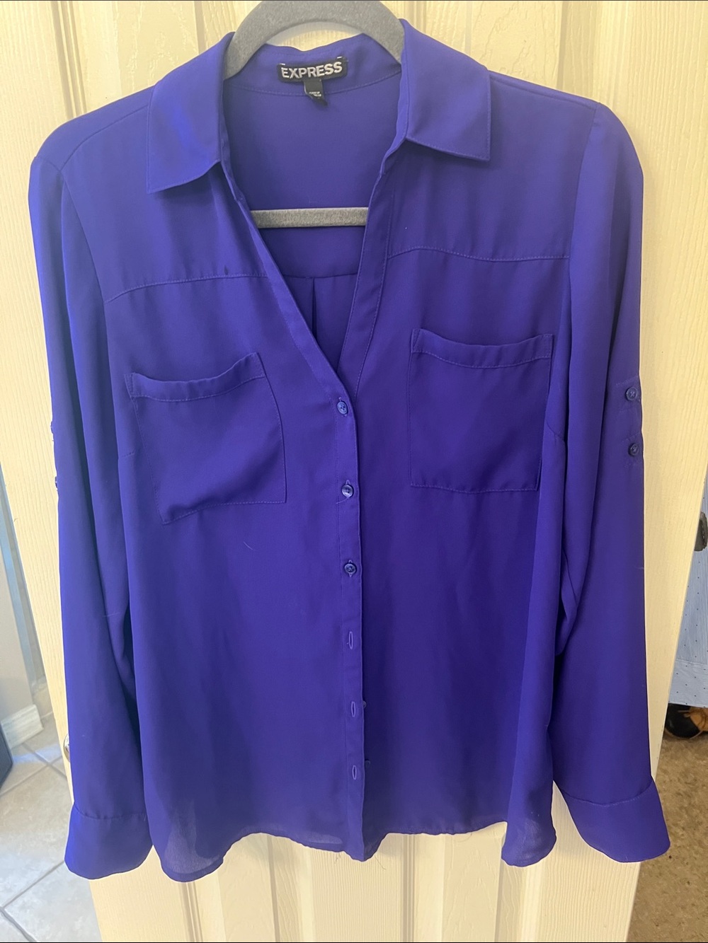 Express Women's Deep purple Button-Front Shirt